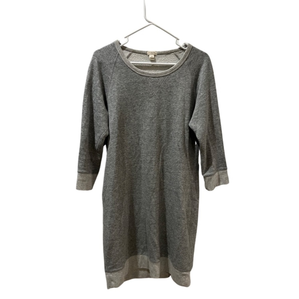 JCREW grey long sleeves midi sweatshirt sweater dress